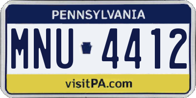 PA license plate MNU4412