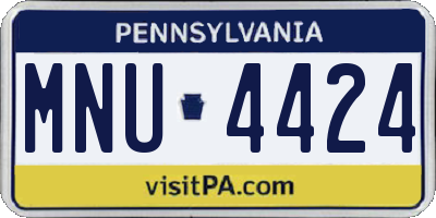 PA license plate MNU4424