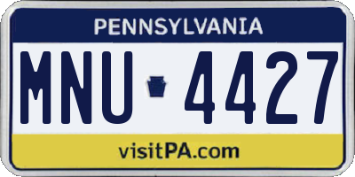 PA license plate MNU4427