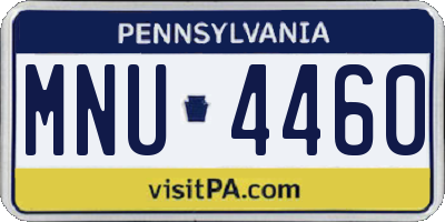 PA license plate MNU4460