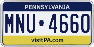 PA license plate MNU4660