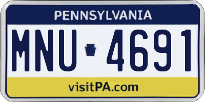 PA license plate MNU4691