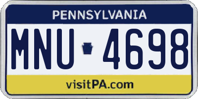 PA license plate MNU4698