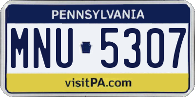 PA license plate MNU5307