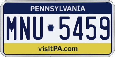 PA license plate MNU5459