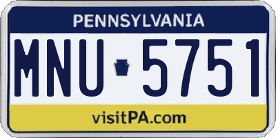 PA license plate MNU5751