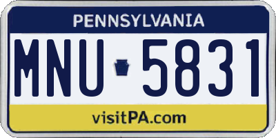 PA license plate MNU5831