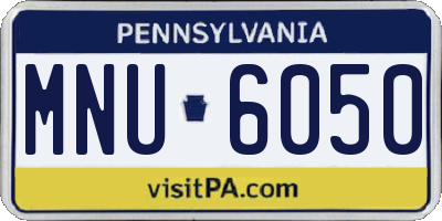 PA license plate MNU6050