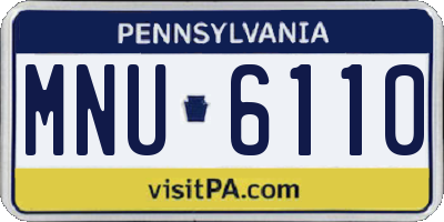 PA license plate MNU6110