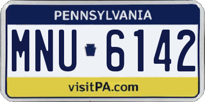 PA license plate MNU6142