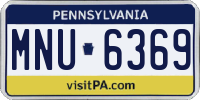 PA license plate MNU6369