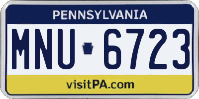PA license plate MNU6723