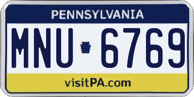PA license plate MNU6769