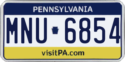 PA license plate MNU6854
