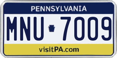 PA license plate MNU7009