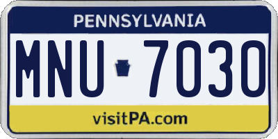 PA license plate MNU7030