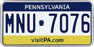 PA license plate MNU7076