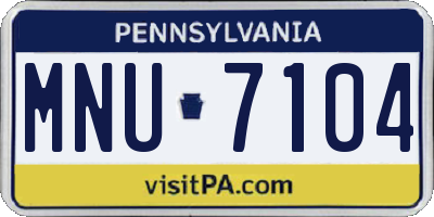 PA license plate MNU7104