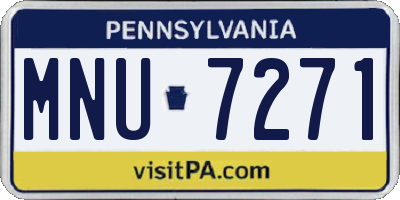 PA license plate MNU7271