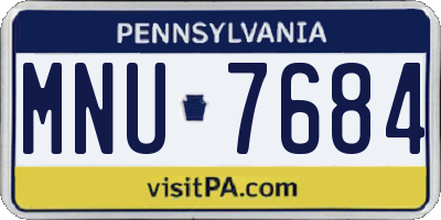 PA license plate MNU7684