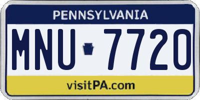 PA license plate MNU7720