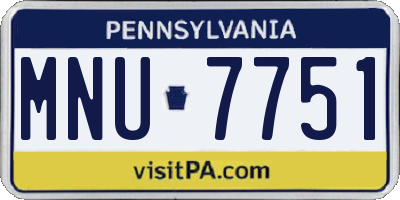 PA license plate MNU7751
