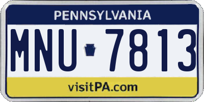 PA license plate MNU7813