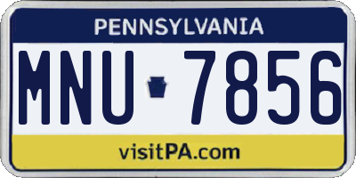 PA license plate MNU7856