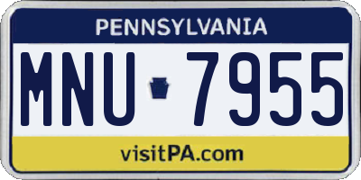 PA license plate MNU7955