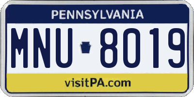 PA license plate MNU8019