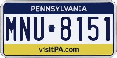 PA license plate MNU8151