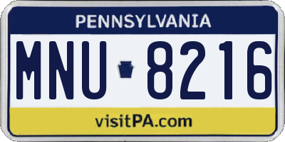 PA license plate MNU8216