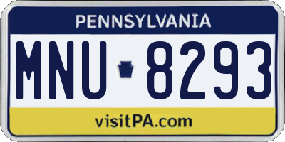 PA license plate MNU8293