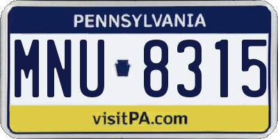 PA license plate MNU8315