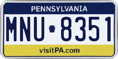 PA license plate MNU8351