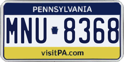 PA license plate MNU8368