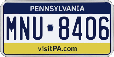 PA license plate MNU8406