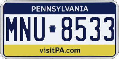 PA license plate MNU8533