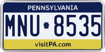 PA license plate MNU8535