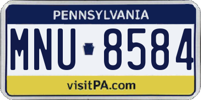 PA license plate MNU8584
