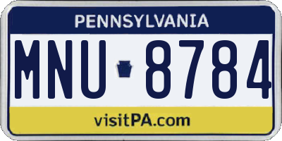 PA license plate MNU8784