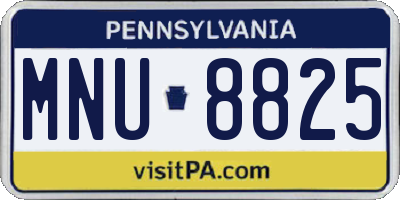 PA license plate MNU8825