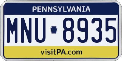PA license plate MNU8935