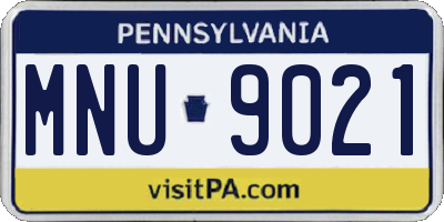 PA license plate MNU9021