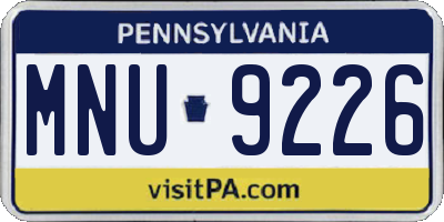 PA license plate MNU9226