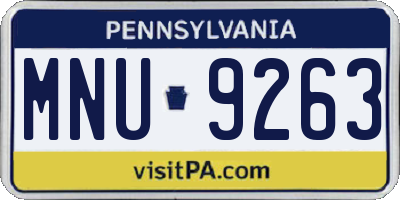 PA license plate MNU9263