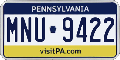 PA license plate MNU9422