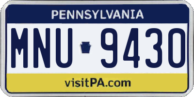 PA license plate MNU9430