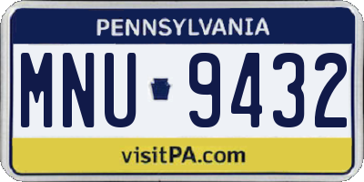 PA license plate MNU9432