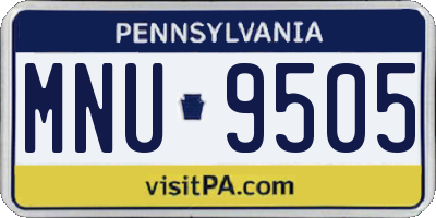 PA license plate MNU9505